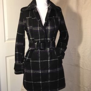 Wool/Poly blend Trench Coat with hint of purple!